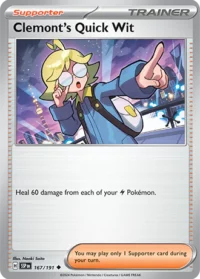 Clemont's Quick Wit - 167/191 - Uncommon Reverse Holo - Inglés