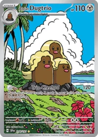 Alolan Dugtrio - 208/191 - Illustration Rare - Inglés