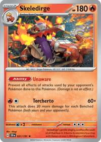 Skeledirge - 031/191 - Reverse Holo Rare - Inglés