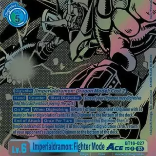Imperialdramon: Fighter Mode Ace (Textured) - BT16-027 R