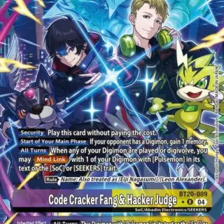 Code Cracker Fang & Hacker Judge (Alternate Art) - BT20-089  - Rare