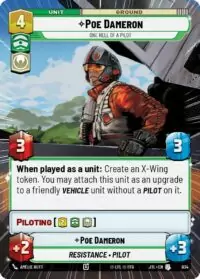 Poe Dameron - One Hell of a Pilot (Hyperspace Foil) - 834 - Uncommon - JTL - Inglés