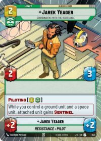 Jarek Yeager - Coordinating With The Resistance (Hyperspace Foil) - 843 - Uncommon - JTL - Inglés