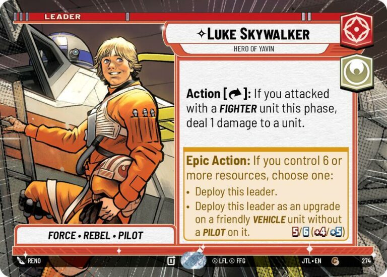 Luke Skywalker - Hero of Yavin (Hyperspace) - 274 - Common - JTL - Inglés