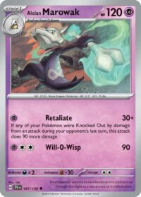 Alolan Marowak - 057/159 - Uncommon Reverse Holo - Inglés