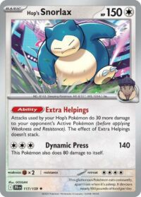 Hop's Snorlax - 117/159 - Holo Rare - Inglés