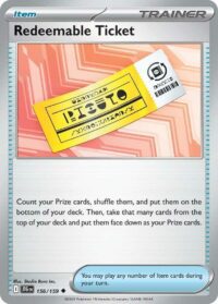 Redeemable Ticket - 156/159 - Uncommon Reverse Holo - Inglés