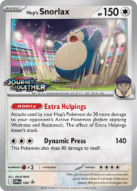 Mini mazo pre release Hop's Snorlax SVP184 - Journey Together - Español (Sellado)