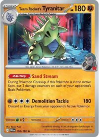 Team Rocket's Tyranitar - 096/182 - Holo Rare - Inglés