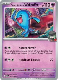 Team Rocket's Wobbuffet - 082/182 - Holo Rare - Inglés