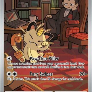 Team Rocket's Meowth - 203/182 - Illustration Rare - Inglés