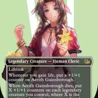 Aerith Gainsborough (Borderless) (Surge Foil) - Rare - #519 - Inglés (FF)