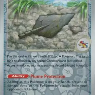 Antique Plume Fossil - 079/086 - (Poke Ball Pattern) Common Reverse Holo White Flare   - Español