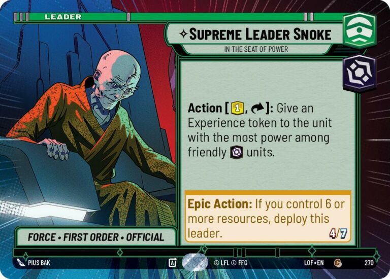 Supreme Leader Snoke - In the Seat of Power (Hyperspace) - Common - 270 - Inglés (LoF)