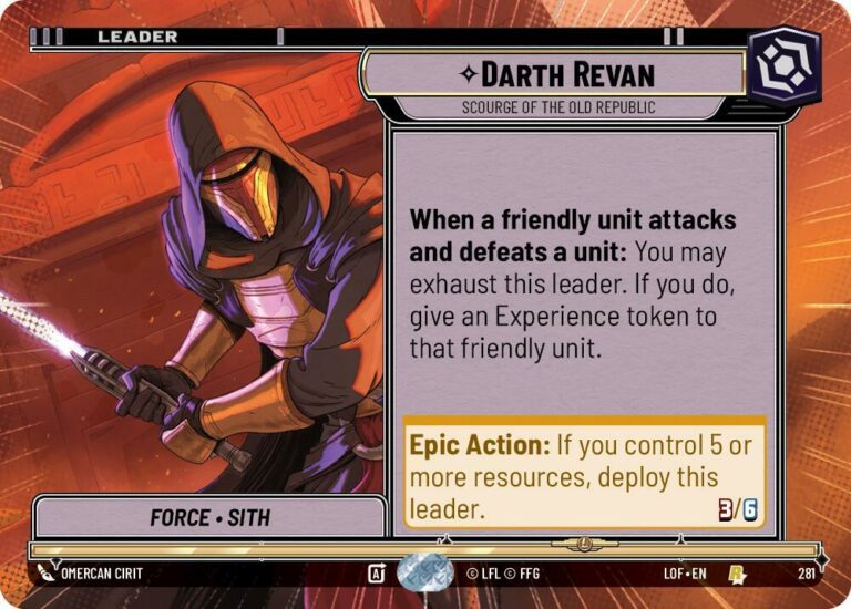 Darth Revan - Scourge of the Old Republic (Hyperspace) - Rare - 281 - Inglés (LoF)