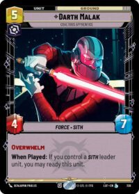 Darth Malak - Covetous Apprentice (Foil) - Legendary - 736 - Inglés (LoF)