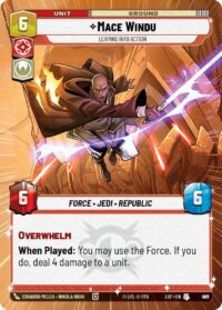 Mace Windu - Leaping into Action (Hyperspace Foil) - Uncommon - 889 - Inglés (LoF)