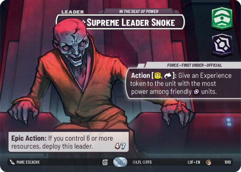 Supreme Leader Snoke - In the Seat of Power (Showcase) - Rare - 1010 - Inglés (LoF)