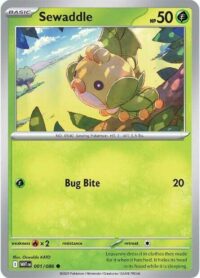 Sewaddle (Poke Ball Pattern) - 001/086 - Common Reverse Holo White Flare   - Español