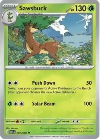 Sawsbuck (Master Ball Pattern) - 007/086 - Uncommon Reverse Holo White Flare   - Español