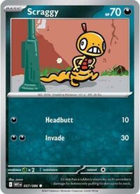 Scraggy (Poke Ball Pattern) - 057/086 - Common Reverse Holo White Flare   - Español