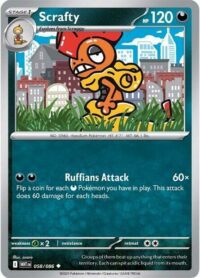 Scrafty (Poke Ball Pattern) - 058/086 - Uncommon Reverse Holo White Flare   - Español
