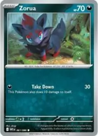 Zorua - 061/086 - Common Reverse Holo White Flare   - Inglés
