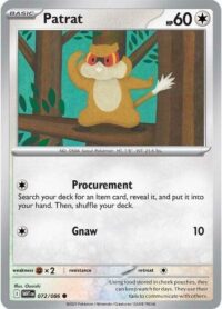 Patrat - 072/086 - Common Reverse Holo White Flare   - Español