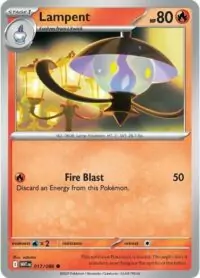 Lampent (Master Ball Pattern) - 017/086 - Common Reverse Holo White Flare   - Inglés