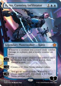 Kaito, Cunning Infiltrator (Borderless) (Mana Foil) - #418 - Mythic - Inglés