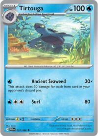 Tirtouga - 022/086 - Uncommon Reverse Holo Black Bolt - Español