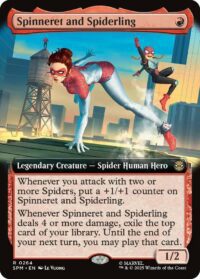 Spinneret and Spiderling (Extended Art) (Foil) - #264 - Rare - Inglés