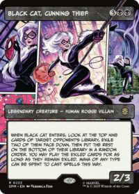 Black Cat, Cunning Thief (Borderless) (Foil) - #222 - Rare - Inglés
