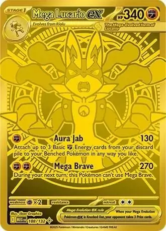 Mega Lucario ex - 188/132 - Holo Rare - Inglés