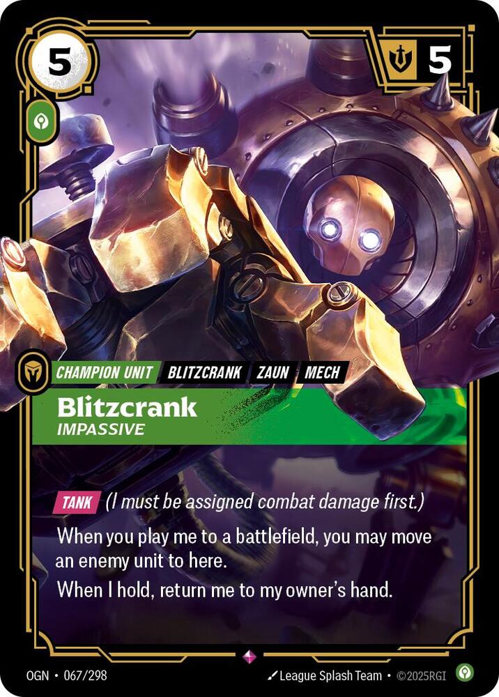 Blitzcrank - Impassive - Rare - #067/298