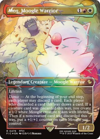 Mog, Moogle Warrior (Borderless) (Chocobo Track Foil) - Rare - #476 - Inglés