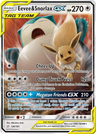 Eevee & Snorlax GX - 120/181 - Ultra Rare - Inglés (Lightly Played)
