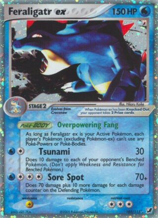 Feraligatr EX- 103/115 - Ultra Rare - Inglés (Heavily Played)