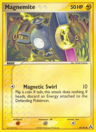 Magnemite - 59/92 - Common Reverse Holo - Inglés
