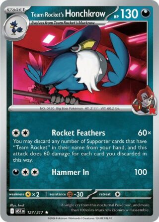 Team Rocket's Honchkrow - Holo Rare - 127/217 - Inglés