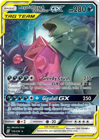 MegaSableye & Tyranitar GX - 126/236 - Ultra Rare - Ingles